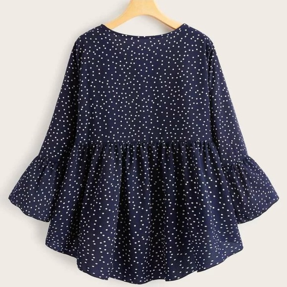 Polka Dot Babydoll Blouse - Picture 2 of 2